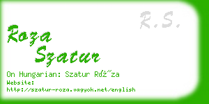 roza szatur business card